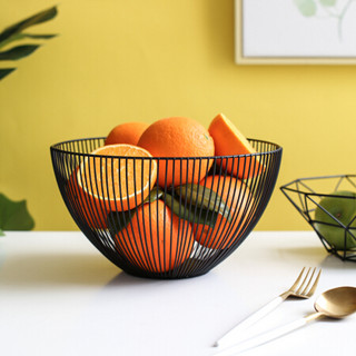 川岛屋 铁艺水果篮 客厅收纳创意水果篮子沥水果盆 干果盘零食盘 铁艺水果篮