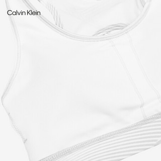 CK Performance 2020秋冬款 女装中度支撑线性印花运动内衣 4WF0K151 100-白色 L
