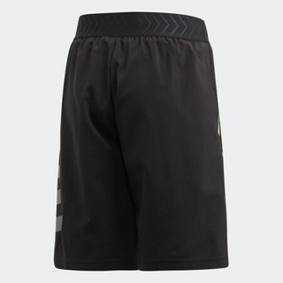 阿迪达斯官网 adidas YB M WO SHORT 大童装训练运动针织短裤ED5725 黑色/亮黄荧光 164CM