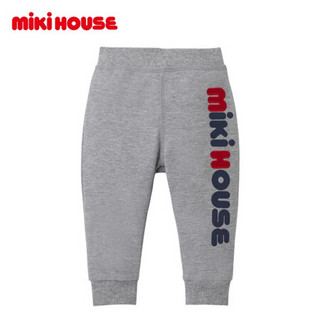 MIKIHOUSE2020新款童装男女儿童长裤经典复古纯色休闲裤子10-3242-826 灰色 100CM