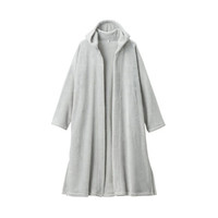 无印良品 無印良品 MUJI 女式 保暖细纤维 带风帽大衣 浅灰色 女式 M-L