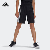 阿迪达斯官网 adidas B A.R. BOLD SHO 大童装训练运动短裤GE0556 黑色/荣耀紫 淡灰/白 152CM