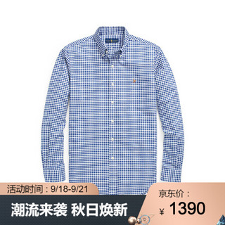 Ralph Lauren/拉夫劳伦男装 经典版型牛津布衬衫10013 B29-蓝色格纹 XS