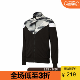 PUMA彪马官方 男子休闲印花拉链外套夹克 CLOUD PACK 596335 黑色 01 L