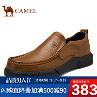 骆驼（CAMEL） 商务休闲鞋套脚乐福鞋男士圆头皮鞋 A032155480 土黄 42