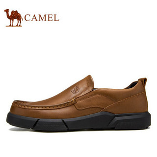 骆驼（CAMEL） 商务休闲鞋套脚乐福鞋男士圆头皮鞋 A032155480 土黄 42