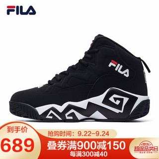 FILA（斐乐）官方 MB1 男子复古篮球鞋2020秋冬新款潮流休闲鞋男鞋 黑色-BK 42.5