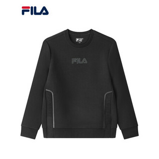 FILA 斐乐官方男子运动套头卫衣时尚圆领休闲2020年秋冬季新款长袖上衣 正黑色-BK 185/104A/XXL