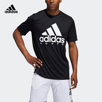 阿迪达斯官网 adidas BOS Hoops Tee 男装篮球运动短袖T恤GN7265 黑色 J/L(175/96A)