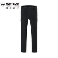 诺诗兰户外男女风雪长裤加绒保暖裤休闲时尚防风软壳裤 GF085X15 纯黑色2-男 185