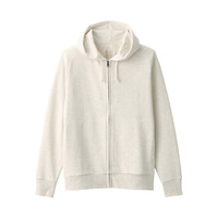 無印良品 MUJI 無印良品 男式 粗细不均棉纱毛圈 拉链连帽衫 卫衣 燕麦色 L