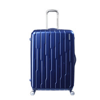 AMERICAN TOURISTER 美旅 ROCKFORD系列纯色坑条TSA密码锁万向轮拉链拉杆箱BG9 深蓝25英寸