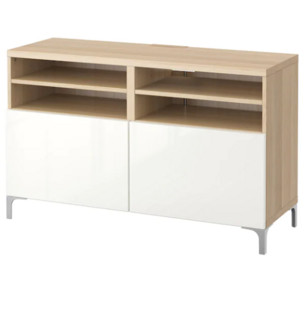 IKEA 宜家 BESTÅ贝达系列 带门电视柜 高光白 120*42*74cm