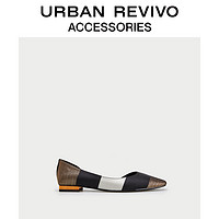 URBAN REVIVO2020春季新品青春女士配件拼色粗跟鞋AP02SS1N2001 *6件