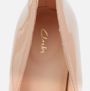 Clarks 其乐 Laina Rae 2系列女士光面漆皮尖头套脚高跟鞋 Praline 38