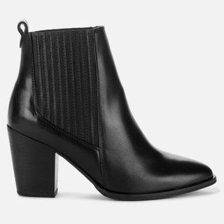 Clarks 其乐 West Lo系列女士尖头皮革粗高跟短款踝靴261507334 黑色39.5