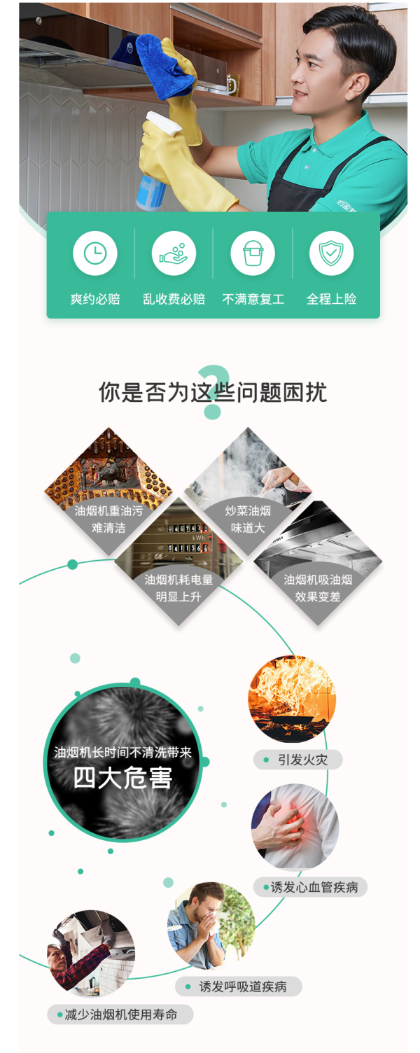 58同城  油烟机半拆清洗+灶台清洁