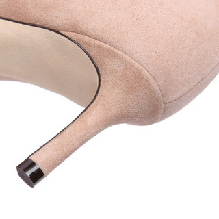 周仰杰 JIMMY CHOO 女士ROMY 60系列裸粉色绒面牛皮尖头高跟鞋 ROMY 60 SUE 247 BALLET PINK 7.5/37.5