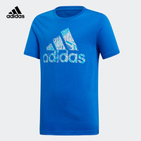 阿迪达斯官网 adidas YB MH BOS TEE 大童装训练运动短袖T恤DV2951 蓝 128CM