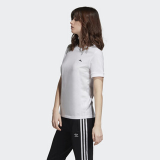 阿迪达斯官方 adidas 三叶草 TEE 女子短袖上衣EC9354 白 36(170/84A)