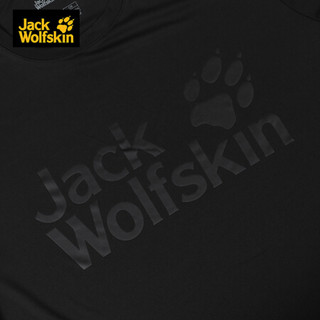 JackWolfskin/狼爪官方T恤男装夏季新款户外运动透气舒适轻薄耐磨干爽圆领短袖1806511 1806511-6000/黑色 M 175/96A