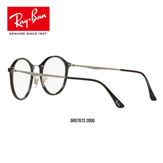 RayBan 雷朋光学镜架男女款全框尼龙圆形近视镜框0RX7073可定制 2000黑色镜框 尺寸47