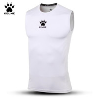 KELME卡尔美运动紧身衣男士 足球弹力背心透气排汗健身服K15Z730 白色 3XL/190