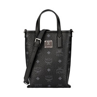 MCM 奢侈品 女士Essential Visetos系列黑色迷你印花logo单肩手提斜挎包 MWRAASE03BK001