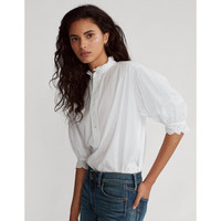 Ralph Lauren/拉夫劳伦女装 2020年秋季刺绣孔眼棉质衬衫21782 100-白色 L