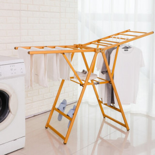 宝优妮晒衣架折叠落地晒被子架室外铝合金落地翼型架阳台外晾衣架dq9