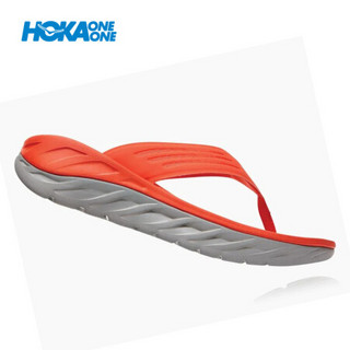 HOKA ONE ONE男Ora Recovery休闲运动舒缓拖鞋厚底人字拖 中国红 / 鸽灰 US 10 /280mm