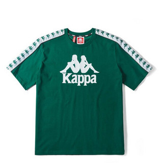 Kappa卡帕BANDA串标情侣男女夏季运动短袖T恤|KPARWTD62M 高山绿-350 XL