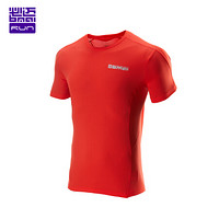 必迈（bmai）跑步竞速短袖秋季男专业运动半袖 圆领速干吸汗马拉松T恤 烈焰红 S