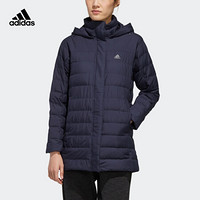 阿迪达斯官网 adidas 女装冬季户外连帽拉链中长款羽绒服运动外套EH3989 如图 M