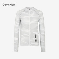 Calvin Klein CK Performance 2020秋冬款 女装线型印花胶印LOGO连帽夹克 4WF0J463 100-白色 S