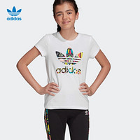 阿迪达斯官方 adidas 三叶草 SLIM TEE 大童短袖上衣ED7871 白/多色 170CM