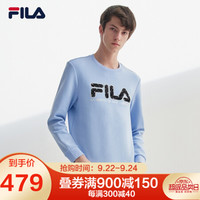 FILA斐乐官方套头卫衣男子2020秋季复古星空印花长袖圆领男上装简约基础 欧泊蓝-LB 175/96A/L