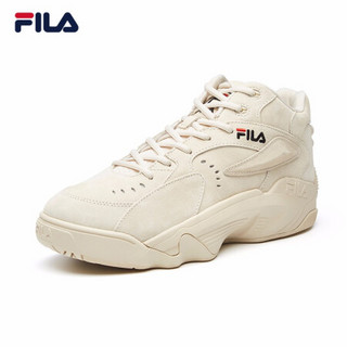 FILA 斐乐官方 暴扣女子篮球鞋 2020秋冬季新款高帮运动鞋球鞋女 米色-YS 38