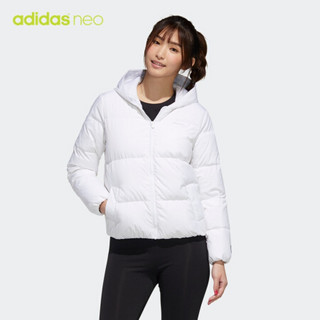 阿迪达斯官网adidas neo 女装冬季运动羽绒服GJ8794 白/黑色 A/S(160/84A)