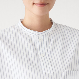 MUJI 無印良品 无印良品 女士长袖衬衫 BCA08A0S 深海军蓝X条纹 M-L