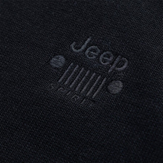 吉普 JEEP 毛线衣2020秋冬季男士开衫毛衣时尚半高领针织衫外套 MY221398092 黑色 L