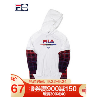 FILA FUSION斐乐女子卫衣裙2020秋季新款时尚运动连帽卫衣裙女裙（建议机洗） 标准白-WT（宽松版型，建议拍小一码） 170/88A/L