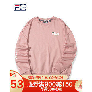 FILA FUSION 斐乐 女子套头卫衣 2020秋季新款时尚运动印花个性女 白石粉-PK（宽松版型，建议拍小一码） 155/76A/XS