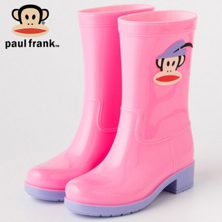 大嘴猴PaulFrank雨鞋女士学生时尚中筒防水胶鞋雨靴水鞋 PF1011 粉红 37