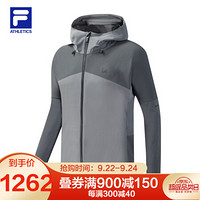 FILA  ATHLETICS 斐乐男士梭织上衣 2020年秋季新款运动连帽外套 锡灰色-GY 165/88A/S