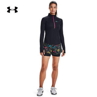 安德玛官方UA 女子1/2拉链跑步运动长袖T恤Under Armour1359552 黑色001 M