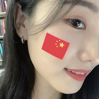 法拉蒙中国国旗贴纸脸贴五星红旗手摇小国旗帜幼儿园爱心表演小贴画儿童手臂衣服防水装饰标签贴纸 方形款/每包10张/共500贴（35*25mm）