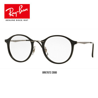 RayBan 雷朋光学镜架男女款全框尼龙圆形近视镜框0RX7073可定制 2000黑色镜框 尺寸49