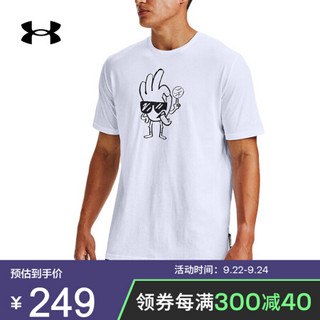 安德玛官方UA 库里SC30男子运动短袖T恤Under Armour1357000 白色100 XL