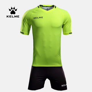 KELME卡尔美 足球服套装男短袖比赛训练 定制队服官方旗舰球衣3981509 lKMC160028荧光绿黑 3XL